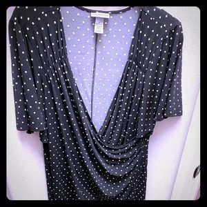 Catherine’s Faux Wrap Polka Dot Dress